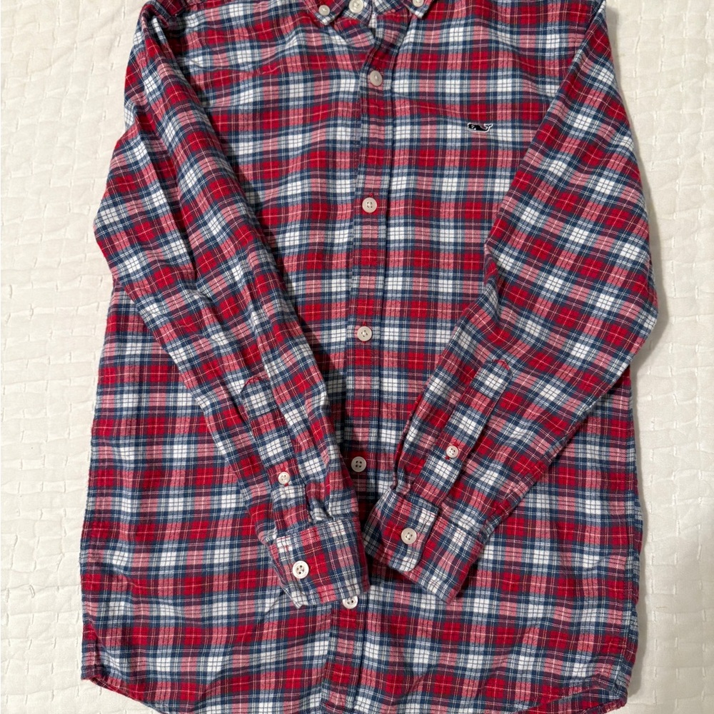 Vineyard Vines Red and Blue Button Down Shirt